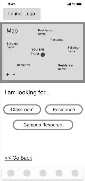 Low fidelity wireframe